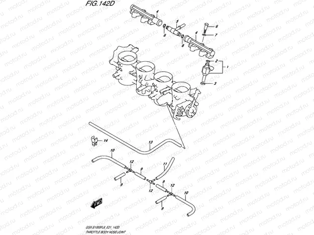 142D - THROTTLE BODY HOSE/JOINT (GSX-S1000FAUFL6 E21)
