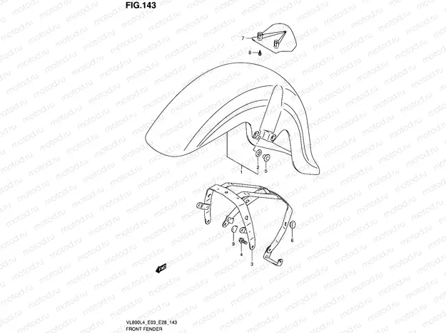 143 - FRONT FENDER (VL800L4 E28)