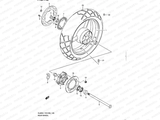 145 - REAR WHEEL (DL650AL1 E03)