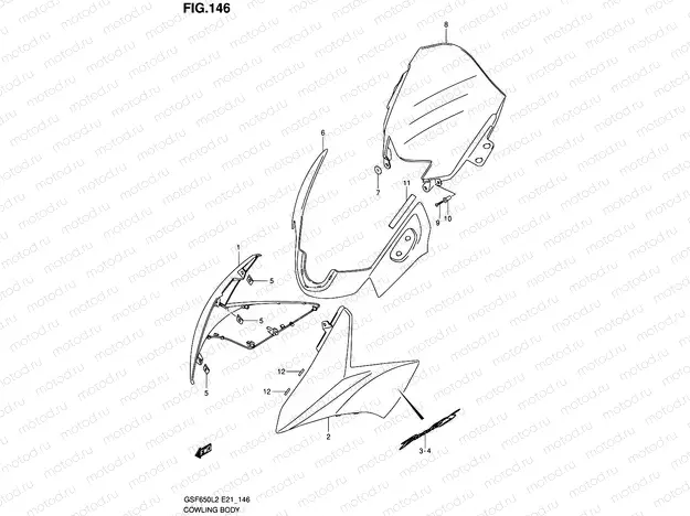 146 - COWLING BODY (GSF650SUAL2 E21)