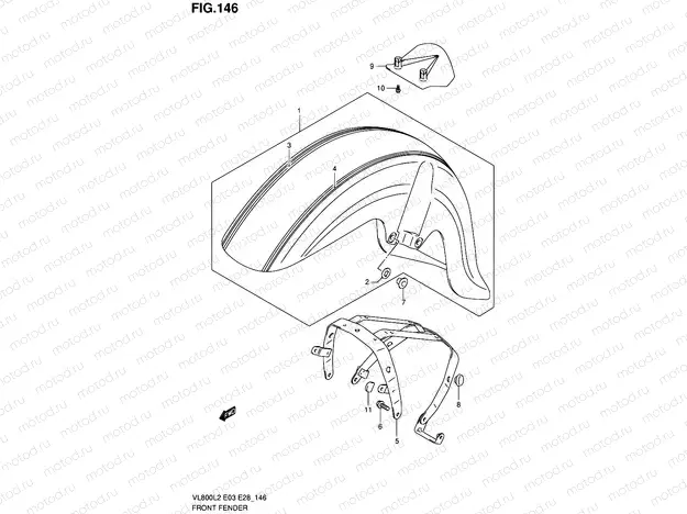 146 - FRONT FENDER (VL800CL2 E28)