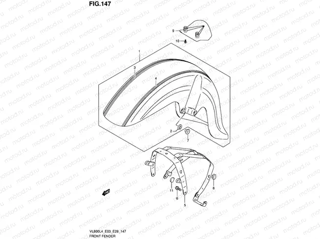 147 - FRONT FENDER (VL800CL4 E33)