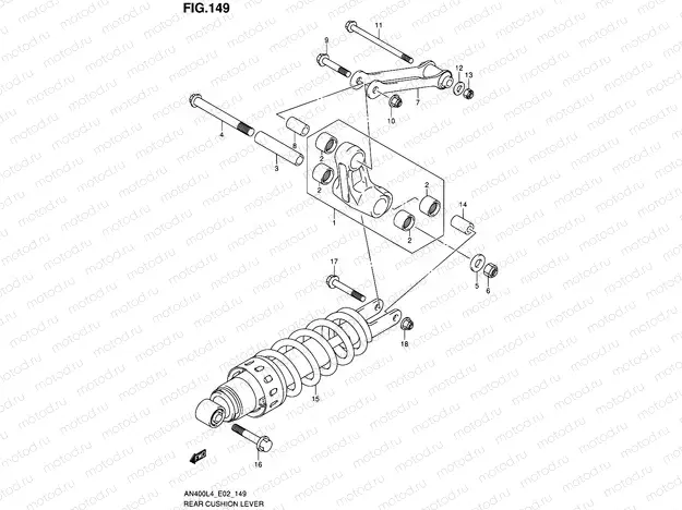 149 - REAR CUSHION LEVER (AN400ZAL4 E19)
