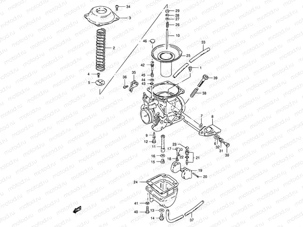14A - CARBURETOR (GS125ESK/ESL E24, MODEL M/R)