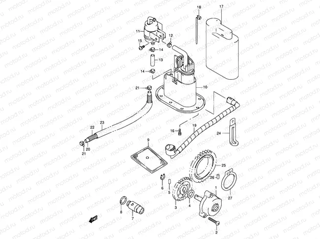 14A - OIL PUMP/FUEL PUMP (MODEL X/Y/K1/K2)