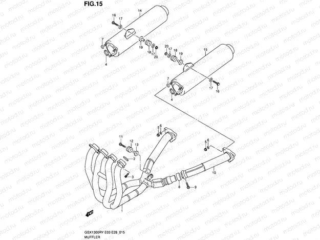 15 - MUFFLER (MODEL X/Y/K1)