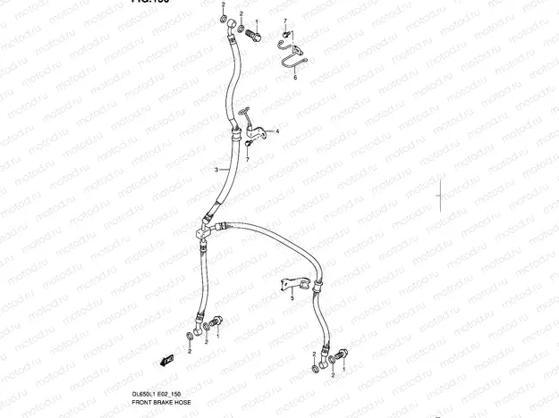 150 - FRONT BRAKE HOSE (DL650L1 E02)