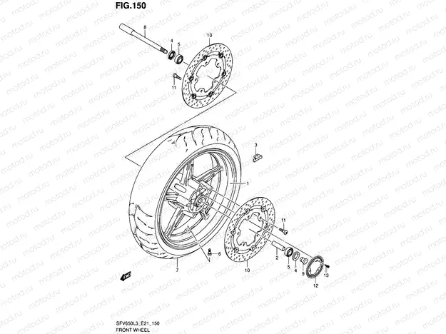 150 - FRONT WHEEL (SFV650AL3 E21)