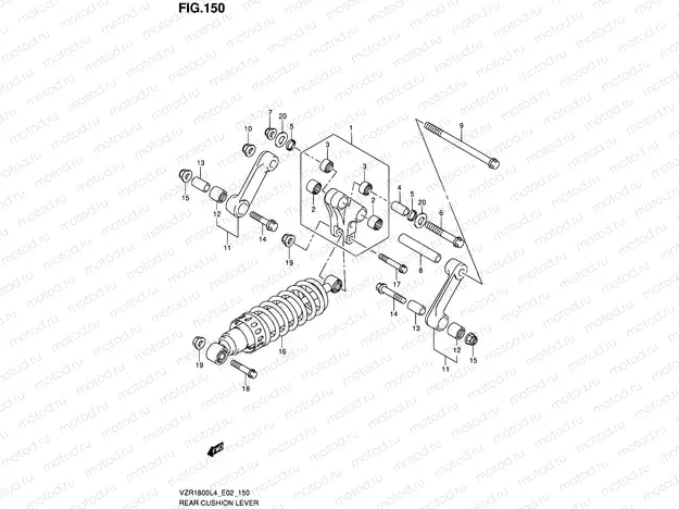 150 - REAR CUSHION LEVER (VZR1800L4 E02)
