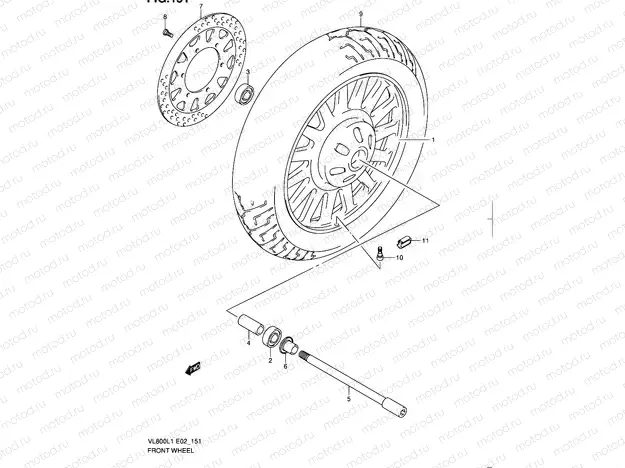 151 - FRONT WHEEL (VL800CL1 E02)