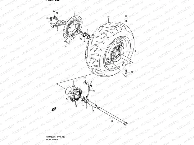 152 - REAR WHEEL (VLR1800UFL1 E19)