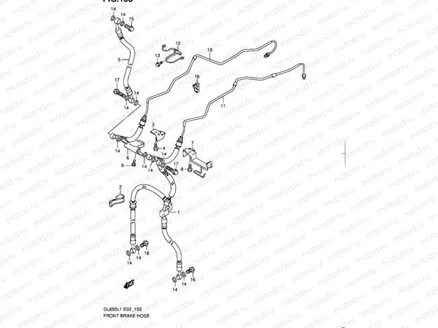 153 - FRONT BRAKE HOSE (DL650AL1 E02)