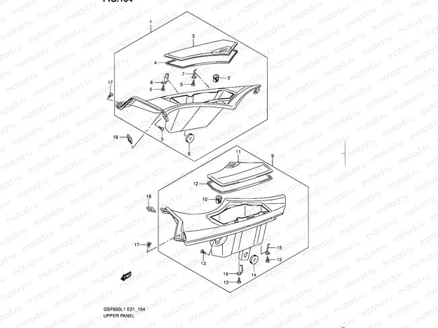 154 - UPPER PANEL (GSF650SUAL1 E21)