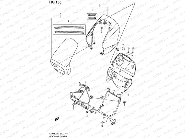 155 - HEADLAMP COVER (VZR1800ZL2 E51)