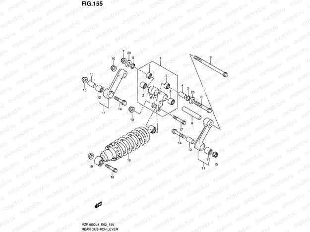155 - REAR CUSHION LEVER (VZR1800ZUFL4 E19)