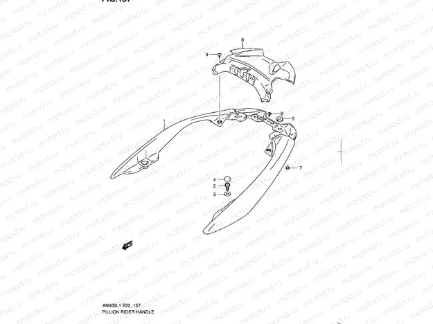 157 - PILLION RIDER HANDLE (AN400L1 E19)