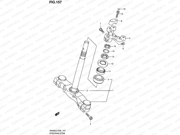 157 - STEERING STEM (AN400ZAL2 E02)