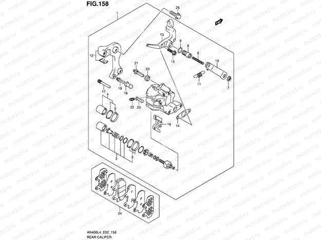 158 - REAR CALIPER (AN400ZAL4 E02)