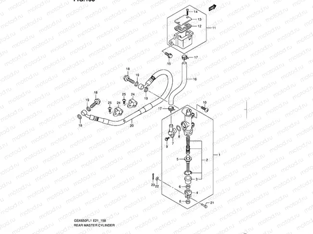 158 - REAR MASTER CYLINDER (GSX650FL1 E21)