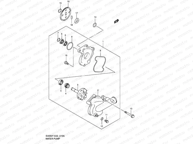 15A - WATER PUMP (MODEL K1/K2)