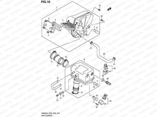 16 - AIR CLEANER (AN650L3 E33)