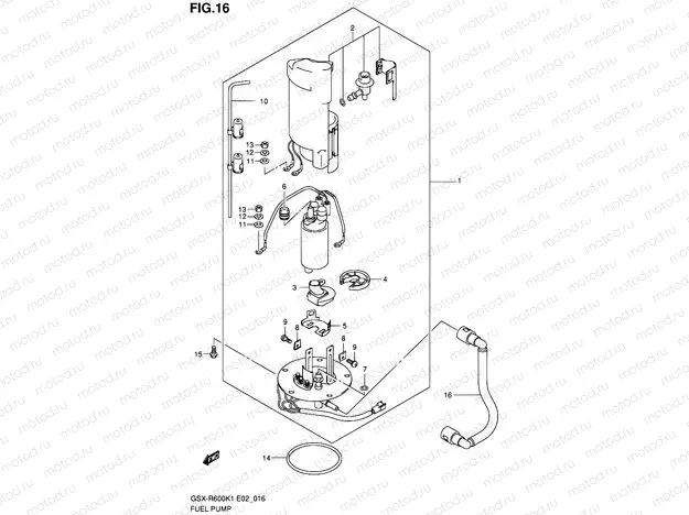 16 - FUEL PUMP (MODEL K1)