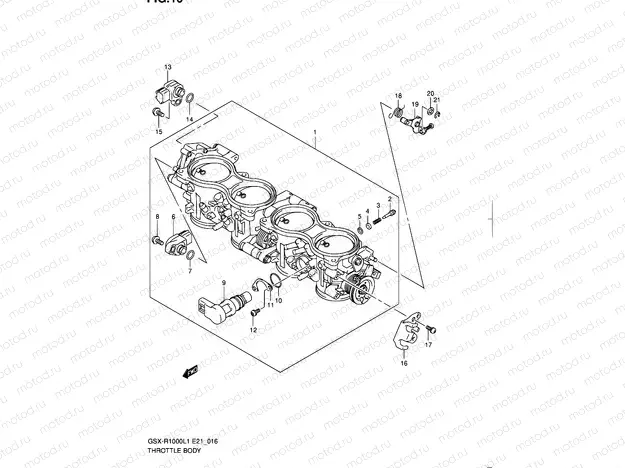 16 - THROTTLE BODY (GSX-R1000UFL1 E21)