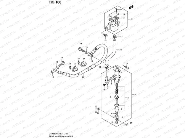 160 - REAR MASTER CYLINDER (GSX650FUL2 E21)