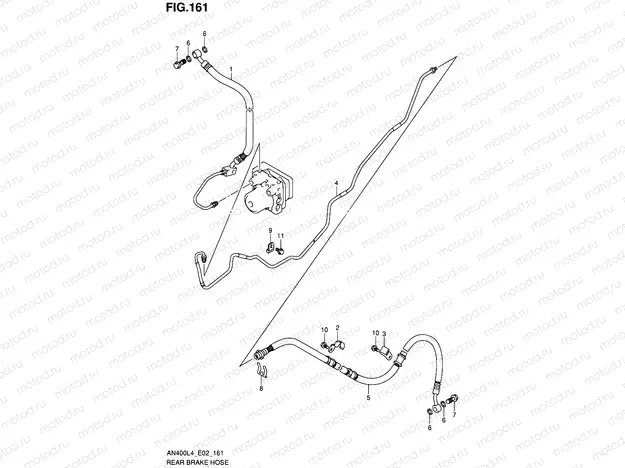 161 - REAR BRAKE HOSE (AN400AL4 E02)