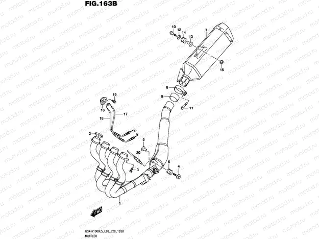 163B - MUFFLER (GSX-R1000L5 E28)