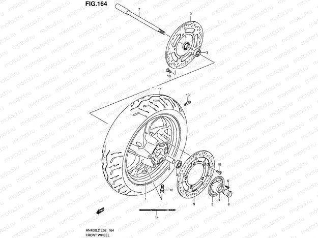164 - FRONT WHEEL (AN400ZAL2 E02)