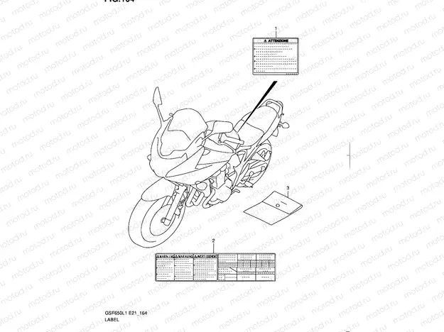 164 - LABEL (GSF650SUL1 E21)
