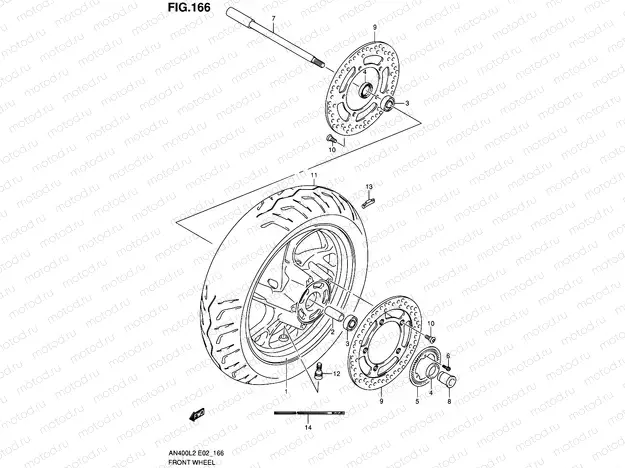 166 - FRONT WHEEL (AN400ZAL2 E51)