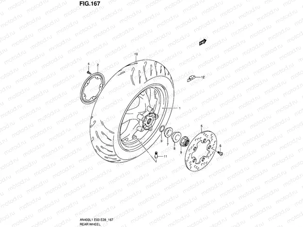 167 - REAR WHEEL (AN400ZAL1 E28)