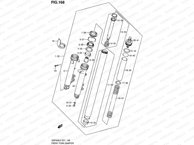 168 - FRONT FORK DAMPER (GSF650L2 E21)