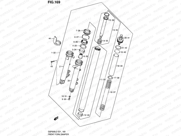 169 - FRONT FORK DAMPER (GSF650UL2 E21)