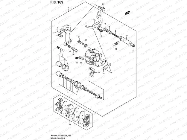169 - REAR CALIPER (AN400L1 E03)