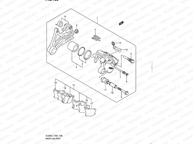 169 - REAR CALIPER (DL650L1 E02)