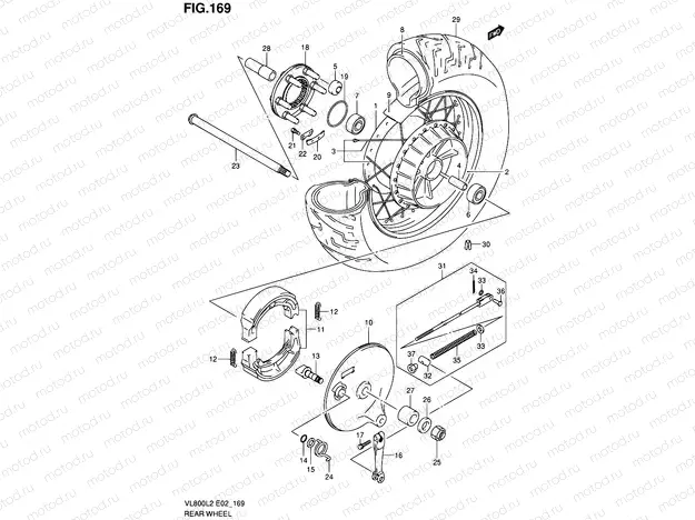 169 - REAR WHEEL (VL800TL2 E24)