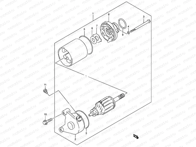 16A - STARTING MOTOR (MODEL K2/K3/K4/K5)