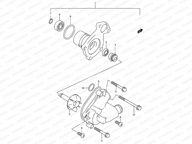 16A - WATER PUMP (MODEL K1/K2)