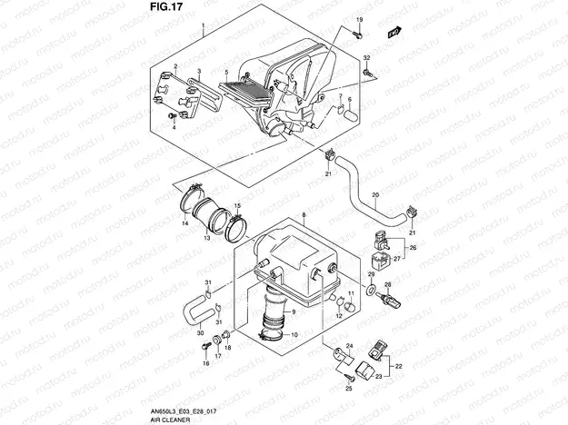17 - AIR CLEANER (AN650ZL3 E28)