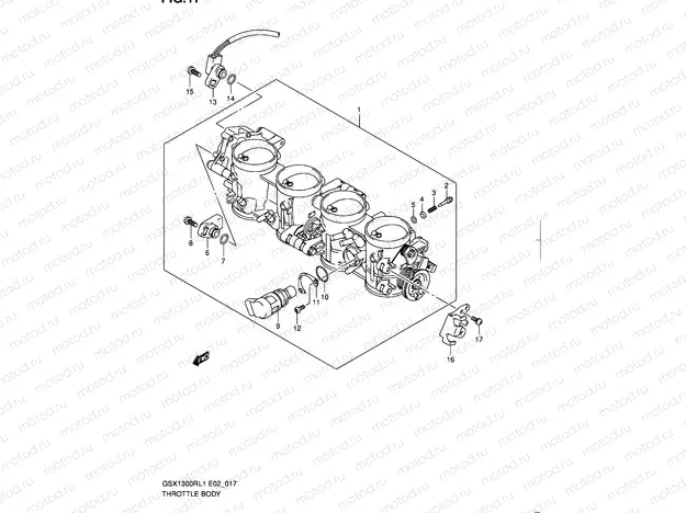 17 - THROTTLE BODY (GSX1300RL1 E51)