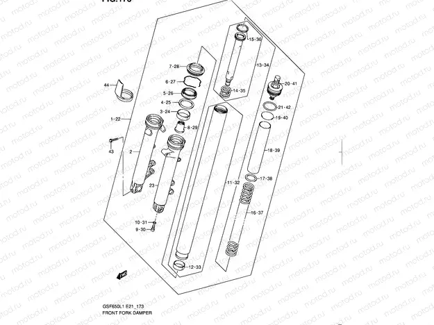 173 - FRONT FORK DAMPER (GSF650SUL1 E21)