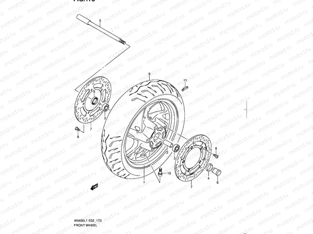 173 - FRONT WHEEL (AN400L1 E02)