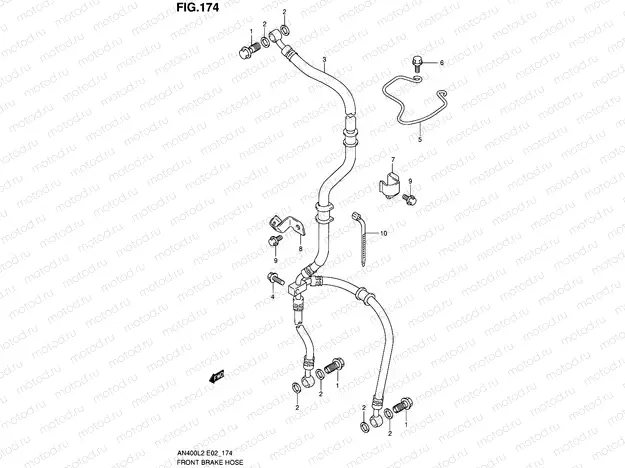 174 - FRONT BRAKE HOSE (AN400L2 E19)