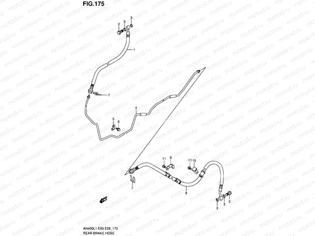 175 - REAR BRAKE HOSE (AN400L1 E33)