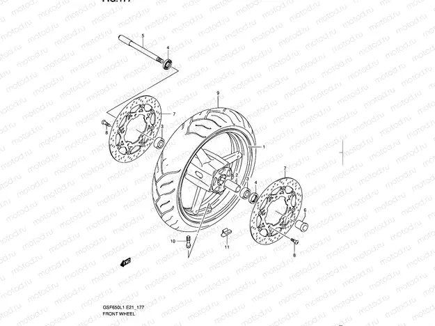 177 - FRONT WHEEL (GSF650L1 E21)