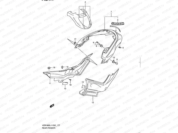 177 - REAR FENDER (VZR1800ZL1 E19)