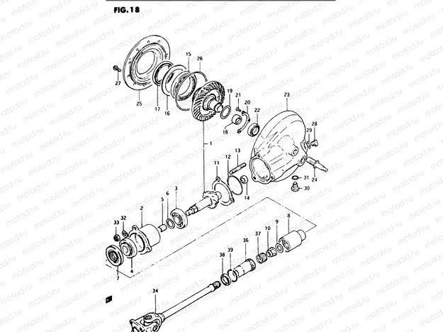 18 - PROPELLER SHAFT - FINAL DRIVE GEAR